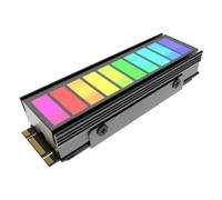 Koolenry Solid State Drive Cooler Built-inFan Hard Drive Heatsink Light Bar Sync Computer Accessories A