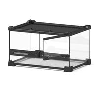 Koolenry Steel Protective Glass Breeding Box for Reptile Pet Lizard Double Door Rainforest Landscaping Climbing Amphibious