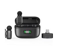 Koolenry SX35 Noise-Cancelling Mini Lapel Microphone, Wireless for Live Streaming Compatible with Smartphone B