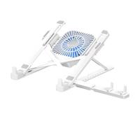 Koolenry Tablet Mount Bracket Foldable Cooling Pad Laptop Stand Holder with Cooler Fan Notebook Cooling Stand with Phone Holder B