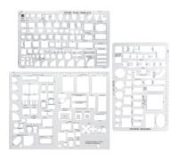 Koolenry Template Reusable Stencil Set of 3PCS, Architectural Drafting Tools for Precise For-for Drawing Applications