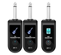 Koolenry Transmitter Receiver 2.4G Wireless Guitar System Rechargeable Lithium Battery for Electric Guitar One to Two