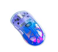Koolenry Transparent Wireless Mouse with Digital Screen,2.4G RGB 4000DPI 5-Step Adjustment, Keys,Bluetooth Gamer Mouse,B