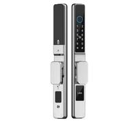 Koolenry Tuya WiFi App Waterproof Smart Aluminum Door Lock Double Hook Mortise Fingerprint Password Electronic Sliding Door Lock B