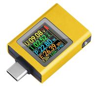 Koolenry Type C Power Meter Tester Power Bank Phone Charger Tester for Type C Digital Equipment Golden Yellow