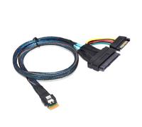 Koolenry U. 2/U. 3 Data Cable 50cm Slimline SAS SFF-8654 4i to SFF-8639 U. 2 U. 3 SSD Cable for Computer