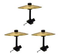 Koolenry Universal Auto Air Ventilation Port Clip-on Mini Drum Cymbals Hand- Car Crash Type 3PCS for Vehicles Gold