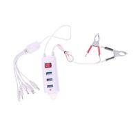 Koolenry Universal Battery Charger with Switch, Multipurpose 3 USB Clip Charging Adapter for Mobile Phones