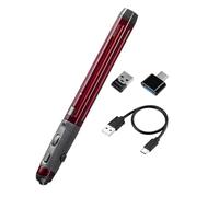 Koolenry Universal Wireless Mouse with Bluetooth, USB-A, and Type-C Charging Options, Red - Perfect for Home Offices