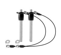 Koolenry Usable Length 35mm Stainless Steel Quick Release Pin 6mm Dia. 2pc Ball Locking Pin with Push Button Round Handle Lanyard