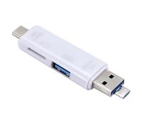 Koolenry USB 3.0 Type C Micro USB SD TF Memory Card Reader Multifunction Adapter for Android for Computer Dock OTG White