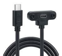 Koolenry USB 3.1 Type C Male to Female Extension Cable USB-C Data Charging with Panel Mount Screw Hole 480Mbps Type C Connectors