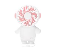 Koolenry USB Charging Small Fan Portable Pink Astronaut Mini Fan with Charger Summer Gift Student Office Worker Like Pink