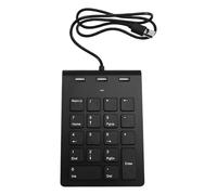 Koolenry Usb USB2.0 Mini Wired Numeric Keypad with 3 Port Hub 18 Keys Numpad for Bank for Bank Teller Accounting Number Pad
