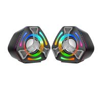 Koolenry USB Wired Computer Speaker Multimedia Computer Subwoofer Colorful Lighting Effect RGB Desktop Game Speaker