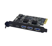 Koolenry USB3.2 GEN2 10Gbps PCIE Expansion Card PCIE 4X to 2 Port Type C + 3 Port USB-A Adapter PCI-E 4X Riser Card