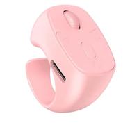 Koolenry Video Flipping and Browsing Fingertip Remote Control Page Turner BT 5.3 Finger Ring Mouse Pink