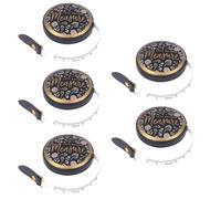 Koolenry Vintage Style 5 Foot Portable Telescopic Tape Measure - Faux Leather Mini with Floral Design, Great for Sewing 5 Pack