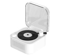 Koolenry Vintage Turntable Wireless Bluetooth Speaker Long Battery Life Decorative Sound Box White