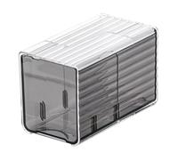Koolenry Wall-Mounted Cotton Pad and Swab Organizer Box, Punch-Free Transparent Plastic Cosmetic Storage Container with Drawer B