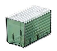 Koolenry Wall-Mounted Cotton Pad and Swab Organizer Box, Punch-Free Transparent Plastic Cosmetic Storage Container with Drawer A