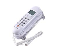 Koolenry Wall Mounted Phone Small Crystal Base Mini Telephone Fixed Landline Phone B365 Improved Display Feature White