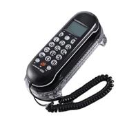 Koolenry Wall Mounted Phone Small Crystal Base Mini Telephone Fixed Landline Phone B365 Improved Display Feature Black