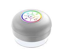 Koolenry Waterproof Bluetooth Speaker LED Colorful Luminous Small Speaker Large Suction Cup for Bathroom & Outdoor Use Gray