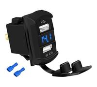 Koolenry Waterproof Marine USB for Rocker Switch 12V Dual Charger Ports 4.2A Outlet Socket Digital Voltmeter for Rocker Switch Panel Blue