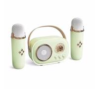 Koolenry Wireless Bluetooth Speaker Portable Karaoke Machine with Microphone, Radio FM, Mini Sound Box, Music Small Column, Mp3 Player Green