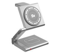 Koolenry Wireless Charging Station,Foldable Fast 4 in 1 Modern All Aluminum Alloy Body for Travel Charger Slilver