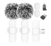 Koolenry Wireless Lavalier Microphone Mini Microphone Portable Audio Video Recording for Android Camera Live Gaming Phone