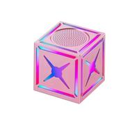 Koolenry Wireless Mini Outdoor Speaker with RGB Colorful Light Woofer Stereo Portable Subwoofer Atmosphere BT Sound Box Pink