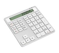 Koolenry Wireless Number Keypad Bluetooth Calculator Keyboard Ergonomic Bluetooth Dual Mode Calculator 2in1 Portable White
