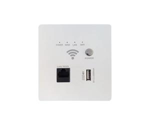 Koolenry Wireless Panel AP300Mbps USB Socket Wall Embedded In-Wall Wireless Panel POE 48V Power Supply White