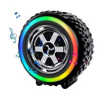 Koolenry Wireless Speaker Small Car Wheel Shaped Speaker with Led Light Handheld Pocket Size