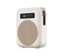 Koolenry Wireless Voice Amplifier Wireless Lavalier Lapel Microphone for Classroom/Yoga/Conference Recording Microphone Beige