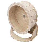 Koolenry Wooden Hamster Wheel Hamster Exercise Toys Quiet Running Saucer for Climbing Activities Natural Habitat Simulation