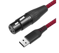 Koolenry XLR Female Mic Link Converter Cable 2M USB Male to XLR Female for Microphones or Recording Karaoke