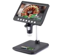 Koolertron 7 Inch Parfocal Digital Microscope with 32g TF Card, HD 1600X, 1080P IPS Screen Microscope Magnifier, with Remote Control, For Soldering Coin Inspection, Windows/Mac OS Compatible