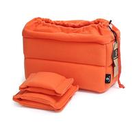 Koolertron Padded DSLR Camera Insert Shockproof Camera Bag Insert Camera Partition Protective Bag Compatible with Sony Nikon DSLR Shot Or Flash Light (Orange)