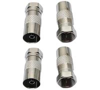 KOOLEVER 4PCS Coax Connectors Coax Female to F Type Connector, Ideal Coaxial Cable Connectors for RCA and Aerial Connectors. Reliable F Type Male RF Adapter Connector Converter