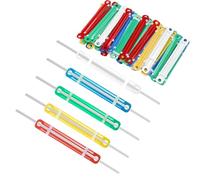 KOOLEVER 50Pcs Colorful Paper Fasteners, Prong Paper Fasteners for Office Stationery, Durable Filing Strip Fasteners, 8cm Hole Spacing Paper Binder Clips, Colored Plastic Binding Strips