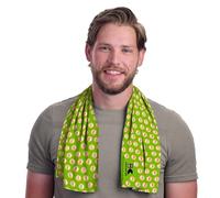 KOOLGATOR Dual Purpose Cooling Towel - UPF 30 Sun Protection, Chemical-Free Evaporative Cooling for Hot Weather, Sports, Workouts & Outdoor Activities, Happy/Smiles, 1 Pack
