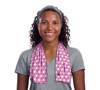KOOLGATOR SPF 30 Cooling Towel - Reusable Neck Cooling Towel That Provides Long-Lasting Sun Protection for Sports, Workouts & Hot Weather, Pink Geometric, 1 Pack