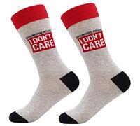 KoolHour Mens Fun Crew Socks Novelty Colorful Cotton Casual Dress Socks, I Don't Care 1 Pair, One Size