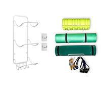 Koolist - Yoga Mat Storage Rack - Wall Mount, 3 Shelf Towel Holder - Gym or Bathroom Storage Unit - Complete with 2 X Self Adhesive Steel Hooks