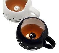 Koolkatkoo Coffee Mug Set for Girls and Women, Ceramic for Cat Lovers, 340ml, Black and White