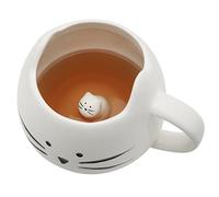 Koolkatkoo Cute Cat Coffee Mug for Cat Lovers Women Girls Ceramic Kitty Water Mugs 12 oz Small Cup White