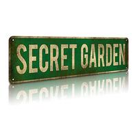 KooLL Secret Garden Tin Sign Street Funny Metal Sign Wall Decor For Bedroom Home Bar Garage Art Gift 4" By 16
